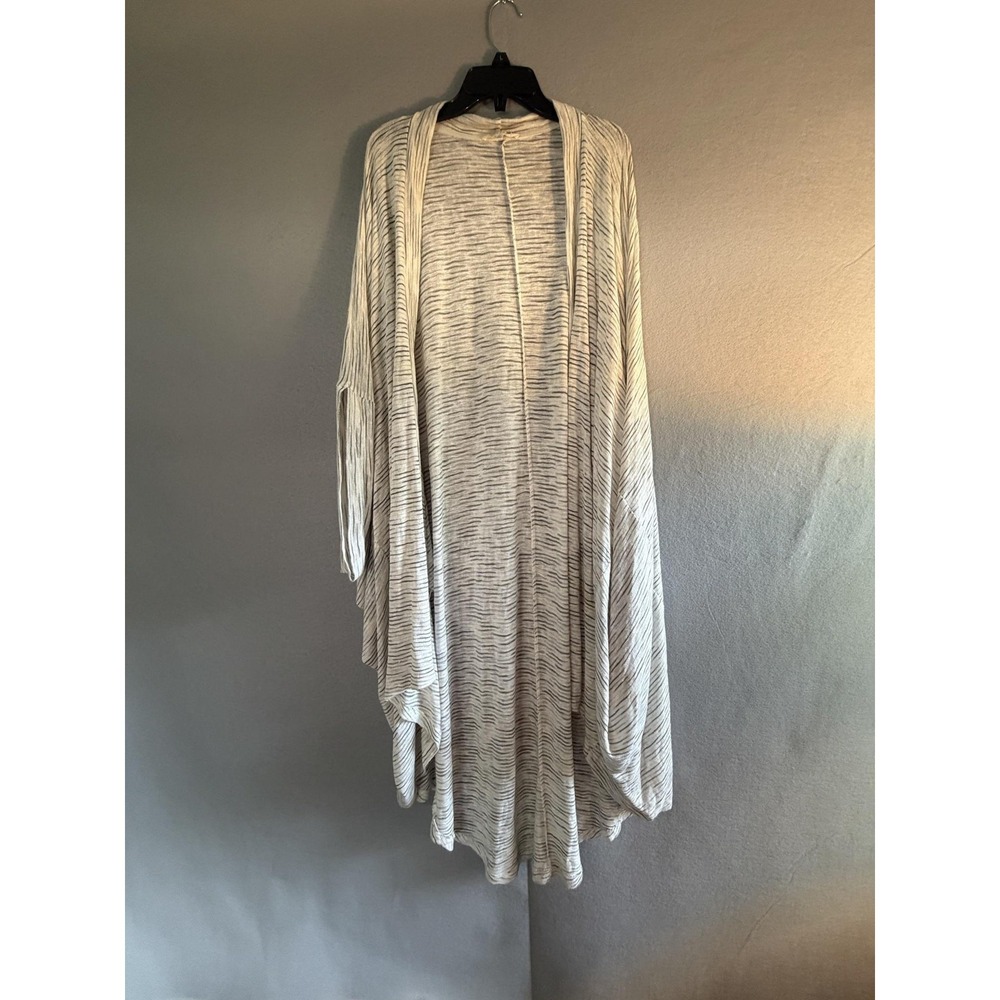 Pure + Good Cardigan Sweater Womens One Size‎ White Stripe Dolman Knit Drape